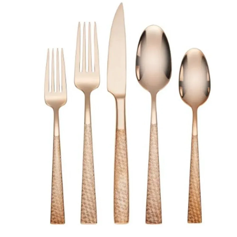 Hampton 24kt Rose Gold Plating Forge Argent Rose Fine Flatware 20 Piece Set